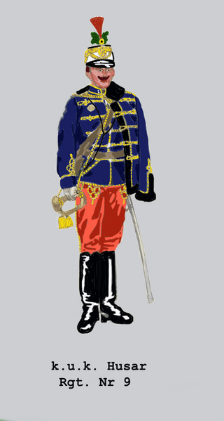 File:Eskadronstrompeter im k.u.k. 9. Husarenregiment.png